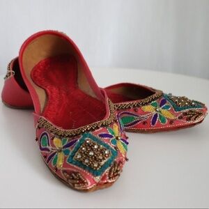 Red Punjabi Leather Jutti